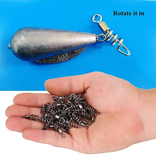 Alomejor 50 stücke Angeln Wirbel Edelstahl Drehwirbel Angeln terminal Tackle # 4, 6, 8, 10, 12(10#) – Bild 5