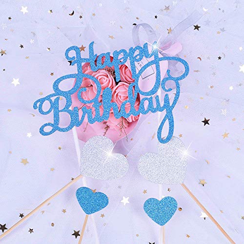 YUINYO-Happy-Birthday-Cake-Topper-lettershappy-birthdayand-love-starbule-and-Silver-Party-Decorations-Birthday-Supplies-Calligraphy-Bling-Cake-toppers