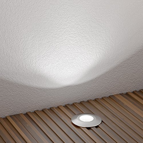 ledscom.de LED Boden-Einbauleuchte Atria für außen Aluminium kalt-weiß, je 14lm, IP65, 40mm Ø 8er Set – Bild 4