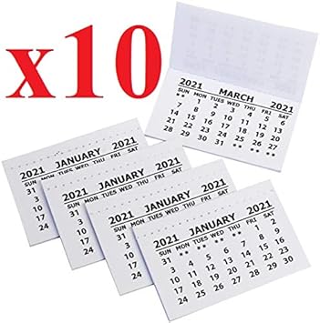 mini tear off calendar 2021 2021 Calendar Tabs Insert White Mini Calendar Tear Off Pads Month To View 10 Amazon Co Uk Office Products mini tear off calendar 2021