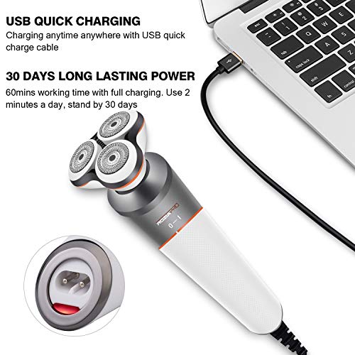 Electric Razor for Men Beard Trimmer 5 in 1 Grooming Kit Electric Shaver Rechargeable Waterproof Rotary Shavers Cordless Nose Hair Trimmer