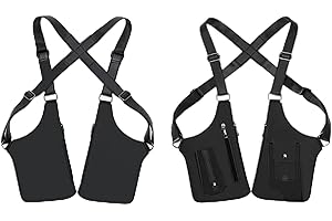 Dnyucen Vest Bag PU Leather Double Shoulder Armpit Hidden Anti-Theft Phone Pocket Chest