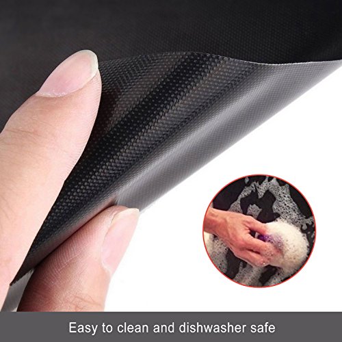 Budget & Good BBQ Grill Topper Mat Set of 3 Pack 16x13 Inch Non-Stick Reusable Barbecue Sheets for Grill Oven Liner Heavy Duty 600 Degree Barbecue Pads Grilling Baking Mats, Dishwasher Safe