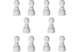 10 PCS OD Reducing Union Connector 1/4 inch to 3/8 inch OD Quick Straight Push Connector Water Tube Pipe Fitting Kit for RO W