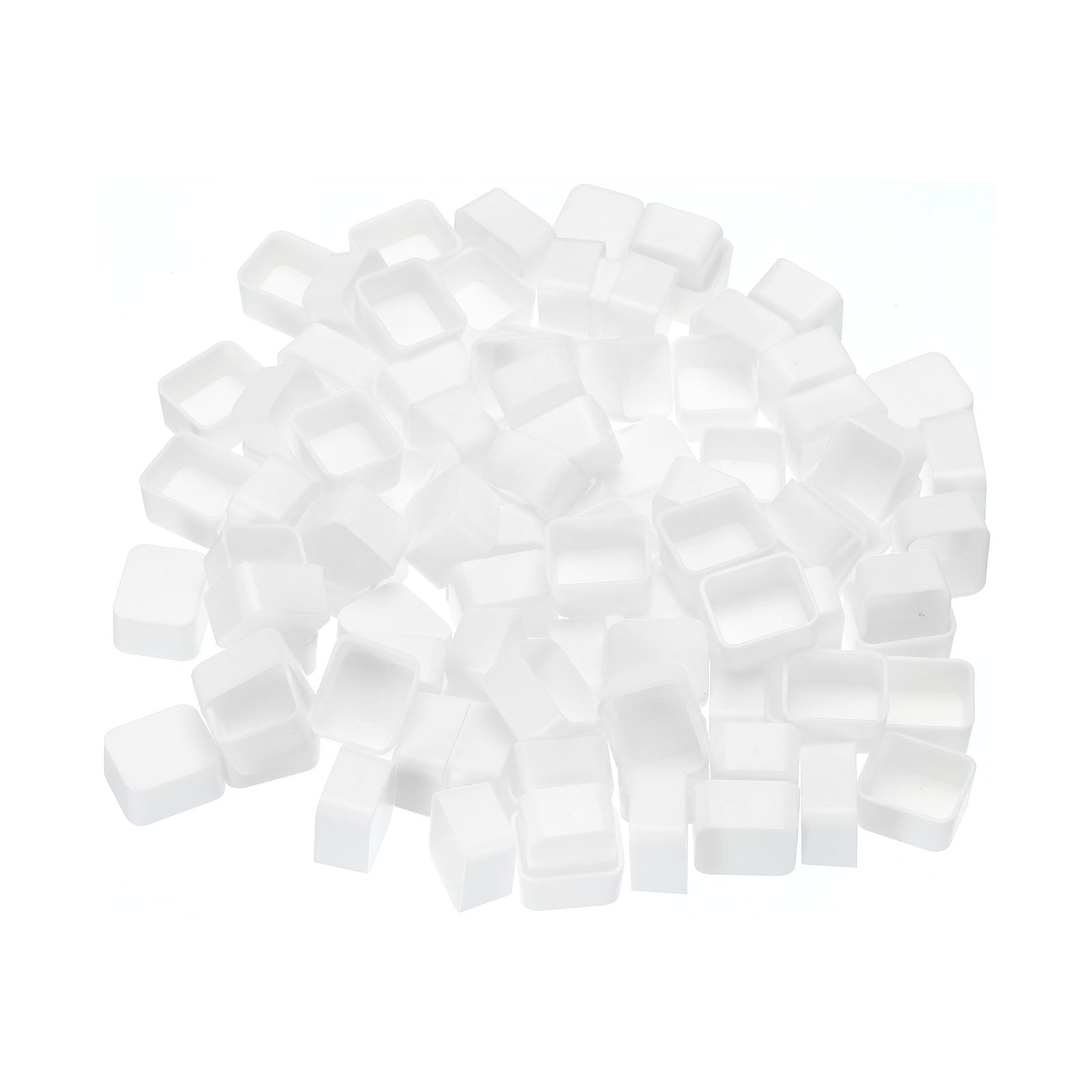 PATIKIL 2ml Watercolor Pans, 100 Pack Empty Half Pans Plastic Watercolor Tins for Watercolor Oils Acrylic Painting Travel Tin Case Palette Style 2, White