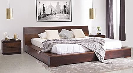 furnitureshri Solid King Size Wooden Bed (Honey)