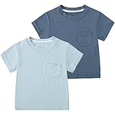 ZFTTZYMX 2 Pack Baby Bamboo Viscose T-shirts & Pants Toddler Boys Girls Summer Short Sleeve Crew Neck Tees Trousers