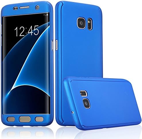 Xelcoy® 360 Degree Full Body Protection Front & Back Slim Hybrid Case Cover With Tempered Glass Screen Protector for Samsung Galaxy S6 - Blue