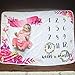 Newborn Baby Monthly Milestone Blanket – Includes Flower Ring for Marking Months – Photo Prop for Preserving Precious Memories – Track & Document Baby Growth - Pink 40” X 60” Baby Milestone Blanket