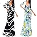 YJWAN Women's Casual Sexy 3/4 Sleeve Deep V Neck High Waist Floor Length Dress