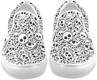 D-Story Custom Seamless Cool skull Print Men's Canvas Shoes Fashion Shoes Sneaker