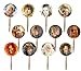 Lord of the Rings Cupcake Picks Double-sided Images Cake Topper -12, Frodo, Sam, Aragon, Gollum, Gandalph, Arwen, Legolas