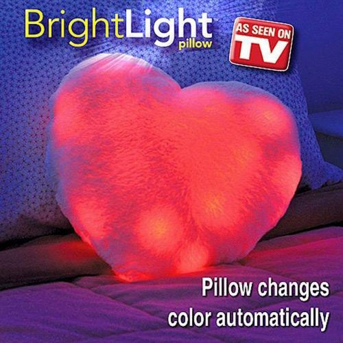 Bright Light Pillow Glowing Pink Beating Heart Decorative Plush
