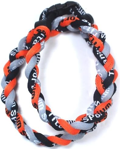 NEW! 20" Medium Size Orange Black Gray Tornado Necklace With Case