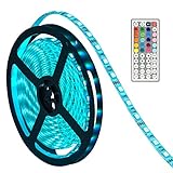 LED Lights Strip,Oak Leaf SMD5050 Waterproof 16.4ft RGB Led Strip Lighting with 44 Key IR Remote Control For For Gardens/ Homes/ Kitchen/ Cars/ Bar