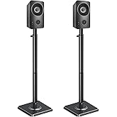 Mounting Dream Speaker Stands - Height Adjustable Speaker Stand for Vizio, Polk, JBL, Sony, Speaker Stands Pair with Wire Management (Holds up to11LBS Per Stand)