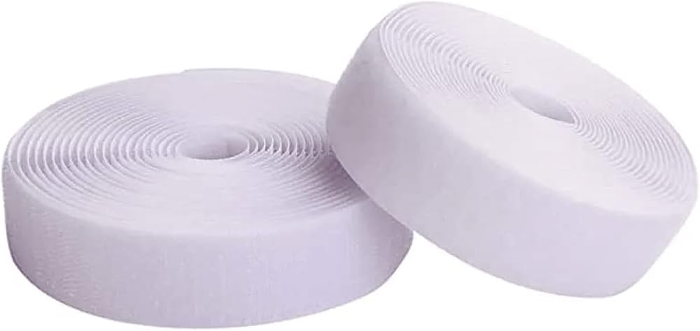 AXATY Hook and Loop Tape 20mm x 2.5m Self Adhesive White 2 Rolls