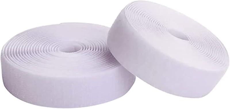 AXATY Hook and Loop Tape 20mm x 2.5m Self Adhesive White 2 Rolls