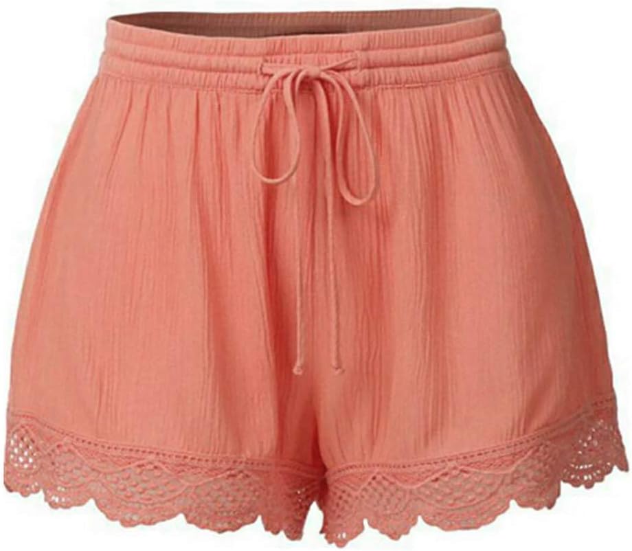 TIFIY Fashion Women Lace Plus Size Rope Tie Shorts Yoga Sport Pants Leggings Trousers