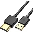 FAWETTY USB to HDMI Charger Cable Cord 3.3FT/1M USB to HDMI Adapter Cable for Mac iOS Windows 12/11/10/Vista/XP, HDTV, Satellite Box, Blu-Ray Player, etc