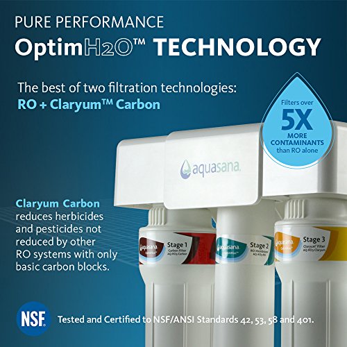 Aquasana Reverse Osmosis Under Sink Water Filter System Filters 95 Of Fluoride Kitchen