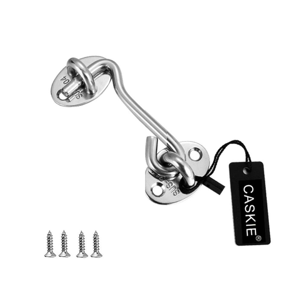3 inch Stainless Steel 304 Heavy Duty Cabin Hook and Eye Lock for Shed, Gate or Garage Door - CASKIE — image 1