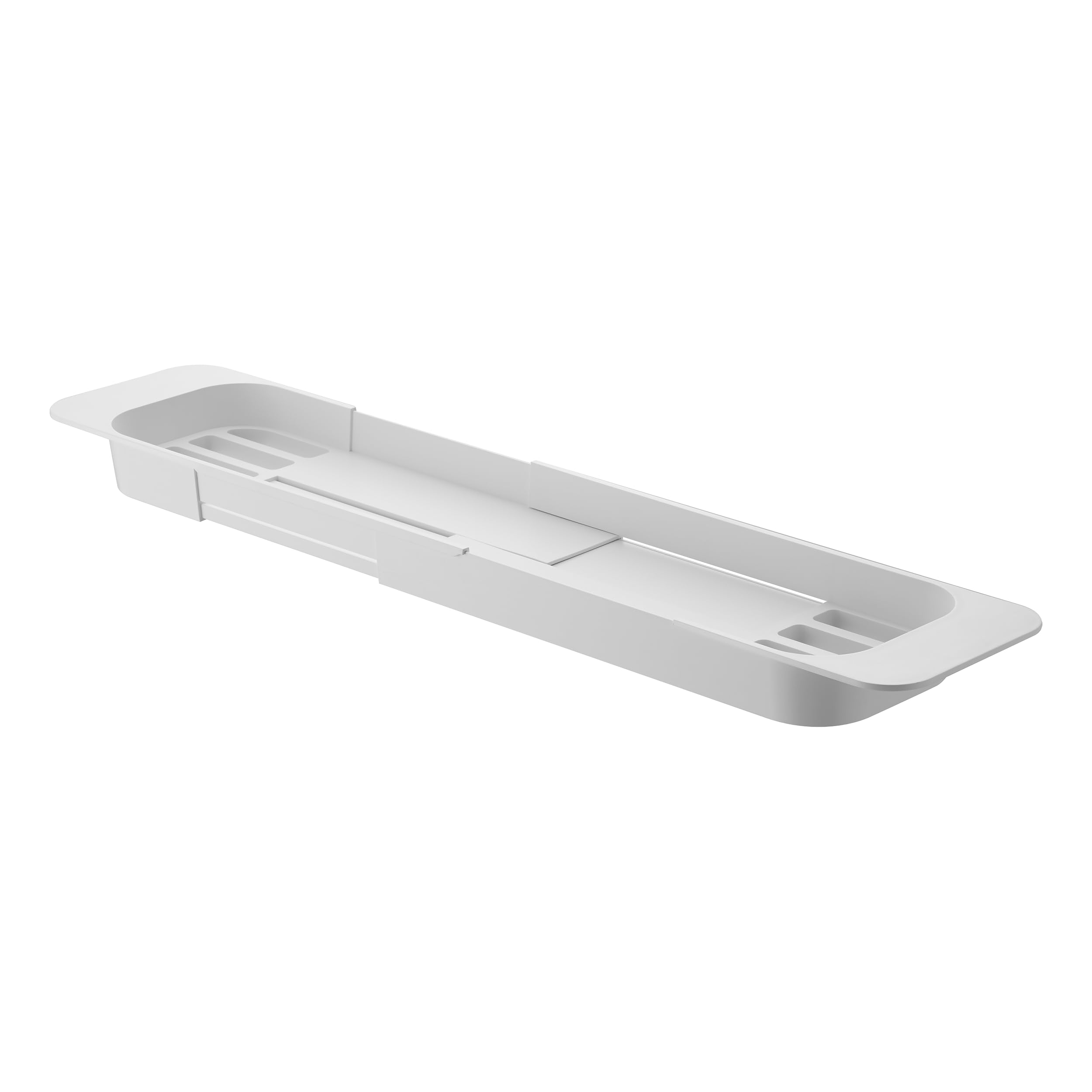 Yamazaki 3546 TOWER Extendable Bathtub Tray, white, ABS Resin, Minimalist, 57.5～75 x 15.5 x 4.5 cm