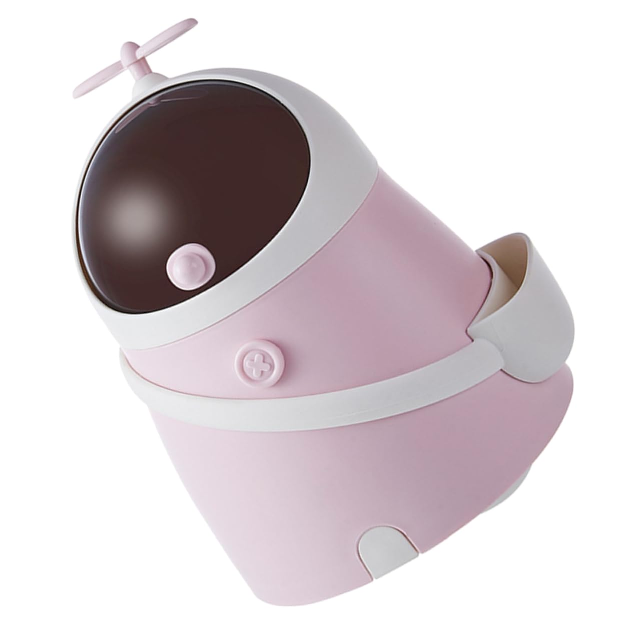 Hohopeti Kawaii Astronaut Mini Trash Can Cute Desktop Waste Bin for Dorm Office and Bedroom Compact Countertop Trash Can for Room Cartoon Design Tiny Garbage Can