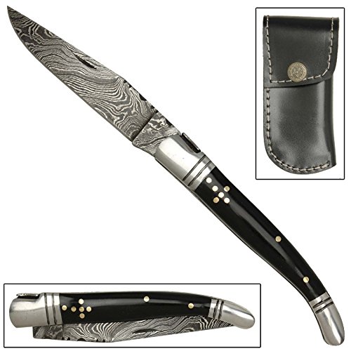 Traditional Spanish Navaja Damascus Steel Utility Knife Buy Online in