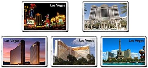 Set of 5 LAS VEGAS LANDMARK Hotels Fridge Magnets USA Nevada