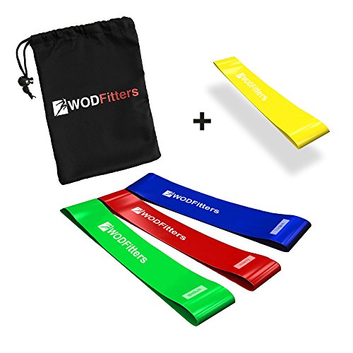 WODFitters Mini Bands Set - 4 Exercise and Workout Resistance Bands for Muscle Activation, Arms and Legs