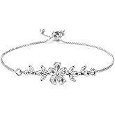 72ore Silver Bracelet for Women Inlaid Zirconia Flower Link Bracelet Elegant Party Wedding Accessories Trendy Gift