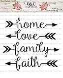 Words stencil for craft and home decoration home family love