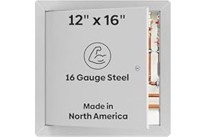BEST ACCESS DOORS Best 12" x 16" Universal Metal Access Panel with Flange, 16-Gauge Cold Rolled Steel Access Door for Dry Wall/Ceiling, LEED Compliant Drywall Panel with Hidden Pin Hinge, Screwdriver Latch, BA-UAP