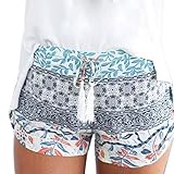 Shensee Women Summer Hot Shorts Casual High Waist Beach Shorts (S)