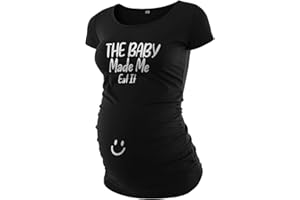 DECRUM Graphic Maternity Shirts for Women - Comfortable Short Sleeve Funny Womens Pregnancy Tops