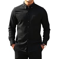 Perry Ellis Men's Twill Long Sleeve Dress Shirt, Non-Iron, Point Collar,  Regular Fit Button Down Shirt, Black-43hw5029, Small at Amazon Men's  Clothing store: Button Down Shirts