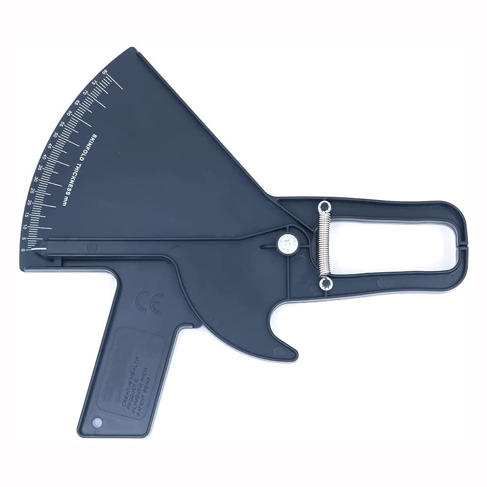 ANCLLO Precision Skinfold Caliper - Easy, Reliable Tool for Monitoring Body Fat - Quick Start Guide for Beginners, Detailed Booklet for Advanced Users - Measures up to 80mm in Skin Fold Thickness