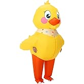 XYJKIDSES Inflatable Duck Costume Halloween Blow Up Costumes for Adult Realistic 3D Duckling Halloween Party Outfit, Blow Up Costume for Carnival Cosplay & Group Theme Events