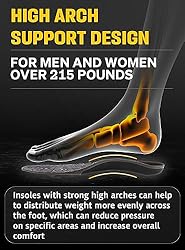 Premium 215+ lbs High Arch Support Insoles - Pain