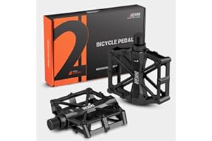 HENMI Bike Pedals 9/16" for MTB， Lightweight Road Bicycle Pedals Aluminum Alloy Platform PedalPlatform with Anti-Skid Spikes Pedals