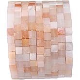 BEADIA Natural Pink Aventurine Square Stone Beads 4x4mm 85pcs Cube Loose Semi Gemstone Beads for Jewelry Making Design