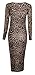 Womens Aztec Skull Lips And Leopard Print Long Sleeves Midi Dress