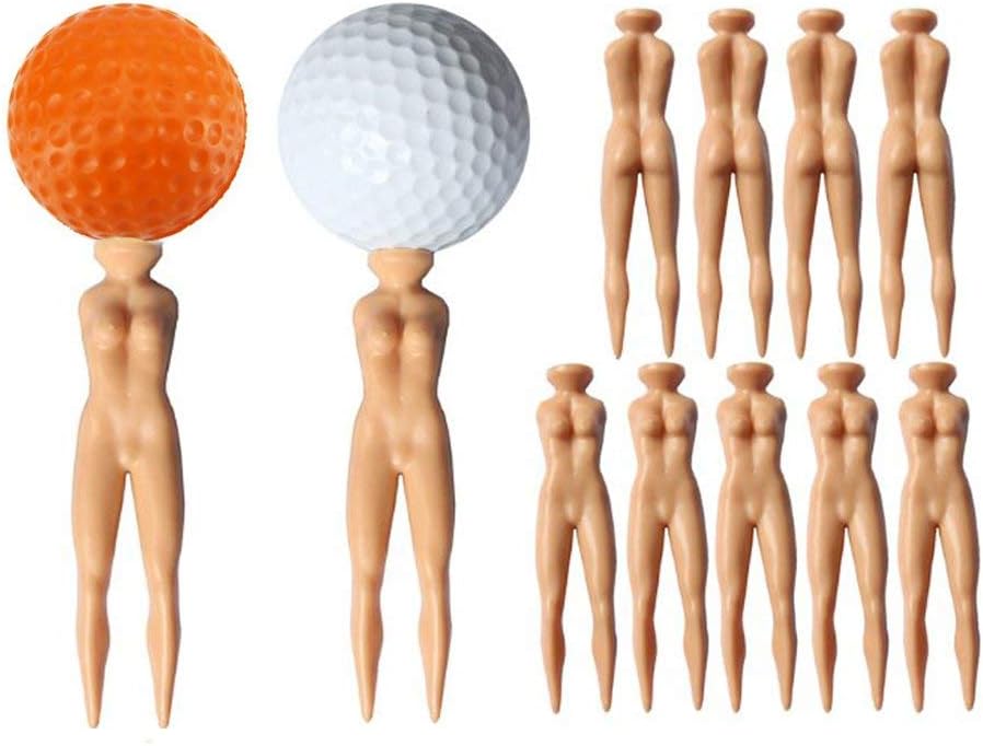 YUYUGO Pack of 20 Golf Tees 3" Golf Sexy Girl Lady Tees Nude Woman Plastic Golf Tees Fun Holder Divot Home Golf Training