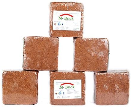 Pepper Agro Organic Coco peat Briquettes sieved and Low EC Expands Up to 66 litres (850gm briquettes x 6Qty)