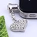 Caetle (TM) 1p Clear Crystal Heart Dangle Anti Dust Plug Stopper for Iphone Cell Phone