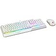 MSI Vigor GK30 Combo White, 6-Zone RGB GK30 Gaming Keyboard & GM11 Gaming Mouse, Water Repellent & Splash-Proof, 5000 DPI