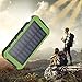 Solar Charger, Atex 12000mAh Portable Solar Power Bank Rainproof/Shockproof/Dustproof Dual USB Battery Bank for cell phone,iPhone,Samsung,Android phones,Windows phones,GoPro Camera,GPS and More