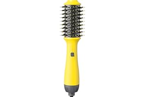 NURIFI Hair Dryer Brush Blow Dryer Brush in One, Hair Dryer and Styler Volumizer, 4 in 1 Styling Tools with Negative Ion Anti-frizz Barrel, Hot Air Straightener Brush for All Hair Types, Yellow