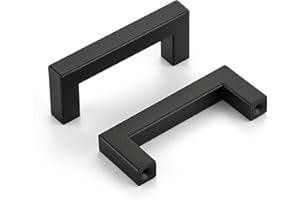 HOME EDIT Matte Black 10 Pack Square Bar Drawer Handles 3 Inch Drawer Pulls Stainless Steel Cupboard Door Handles for Bathroo